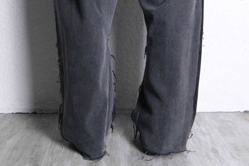 “Re:make “murky panel straight black denim pants