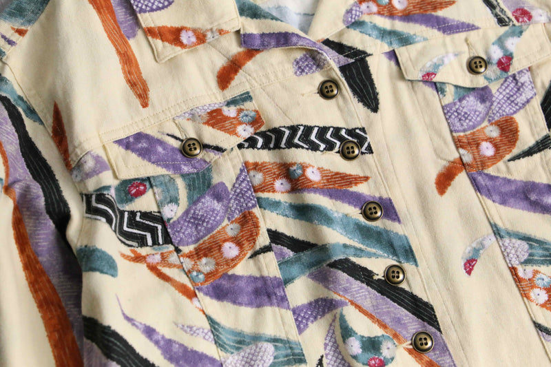 “CHICO'S” geometric-dyed lightweight tracker jacket