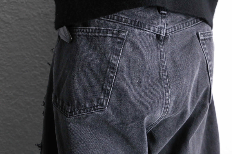 “Re:make “murky panel straight black denim pants