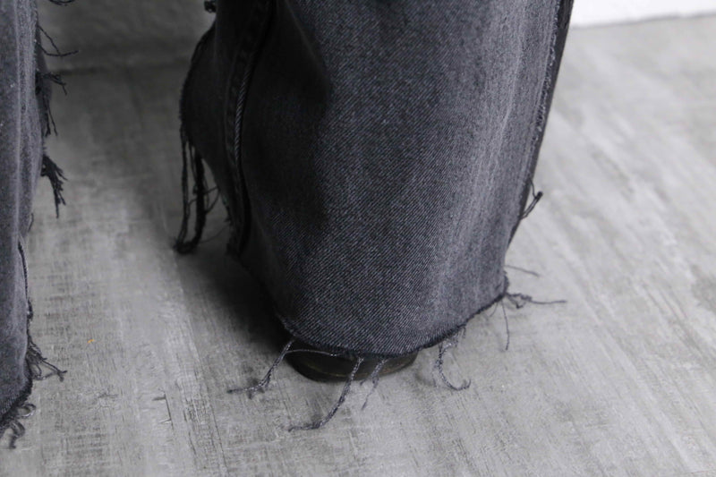 “Re:make “murky panel straight black denim pants