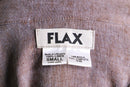 “FLAX” light brown color linen open collar shirt