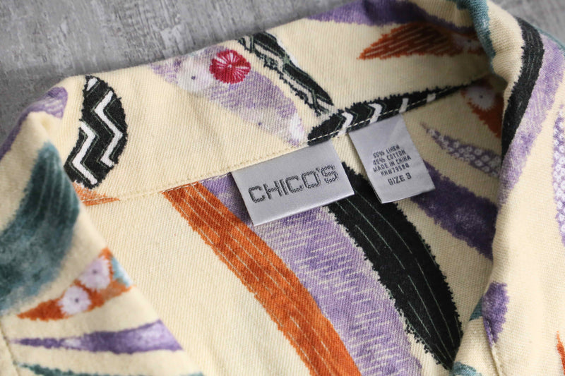 “CHICO'S” geometric-dyed lightweight tracker jacket