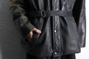 “SAXONY” hush belted leather jacket