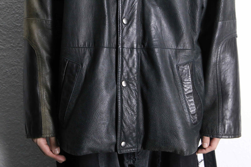 “SAXONY” hush belted leather jacket