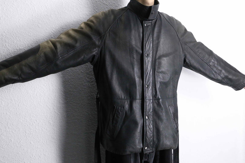 “SAXONY” hush belted leather jacket
