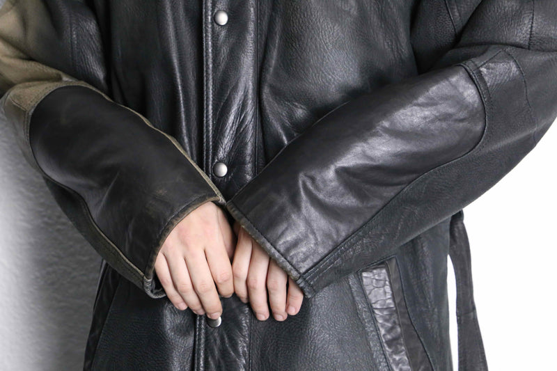 “SAXONY” hush belted leather jacket