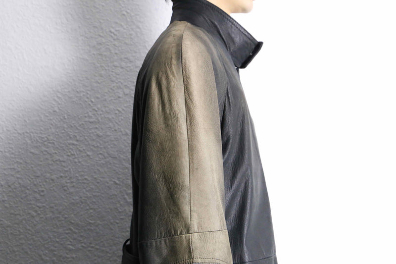 “SAXONY” hush belted leather jacket