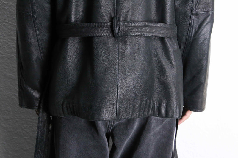 “SAXONY” hush belted leather jacket