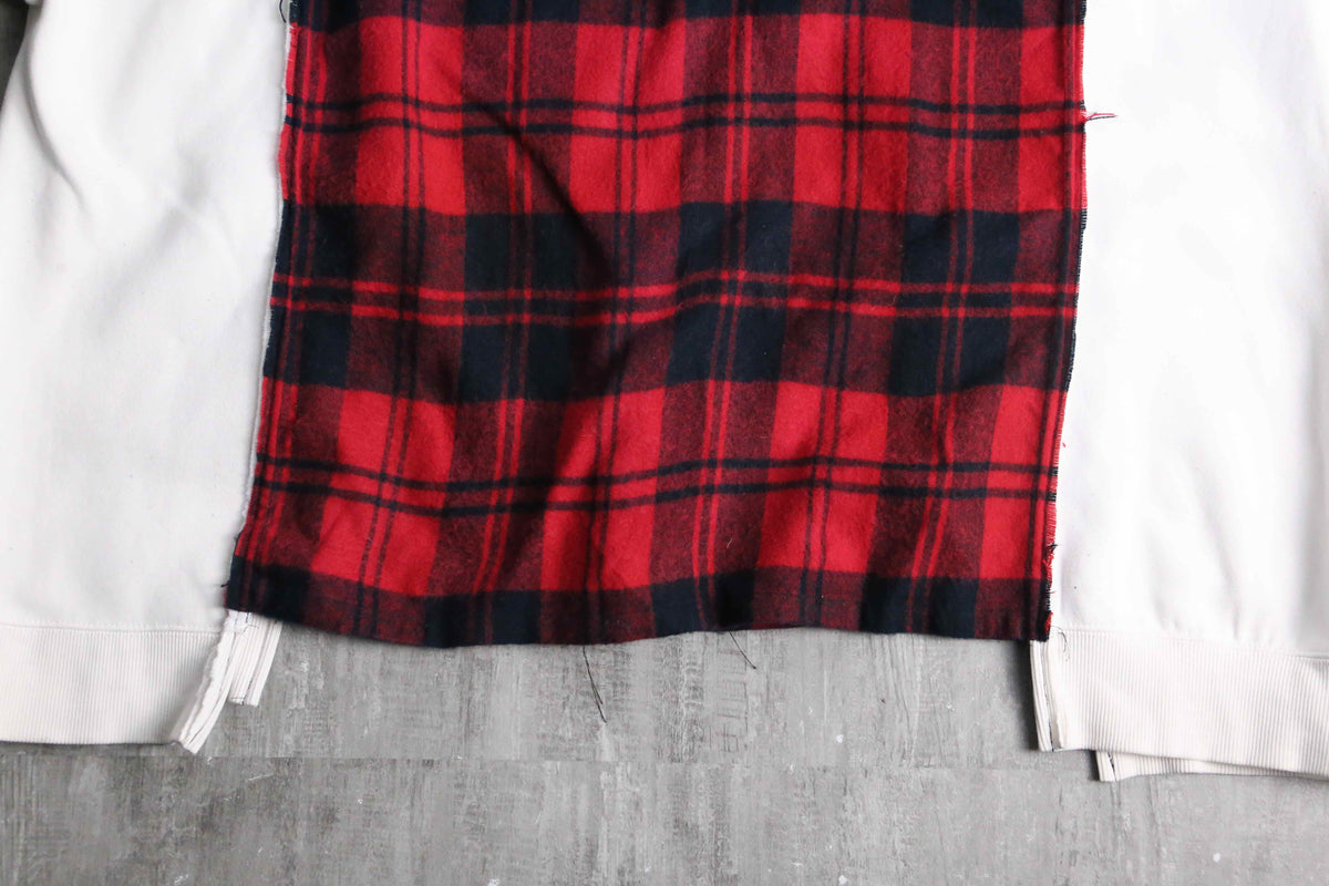 Re:make” check × sweat docking shirt