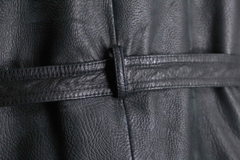 “SAXONY” hush belted leather jacket