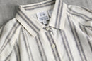 linen poly stripe raglan sleeve shirt