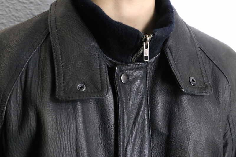 “SAXONY” hush belted leather jacket