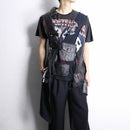 "Re:make" leather docking stitch Tee