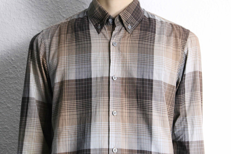 “BOSS HUGO BOSS” check pattern button down shirt