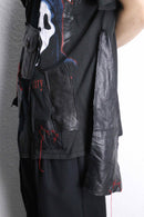 "Re:make" leather docking stitch Tee