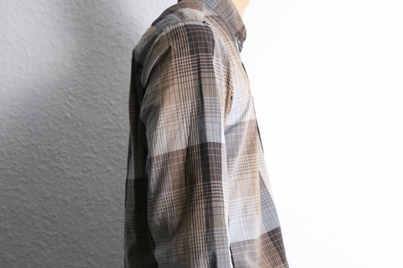 “BOSS HUGO BOSS” check pattern button down shirt