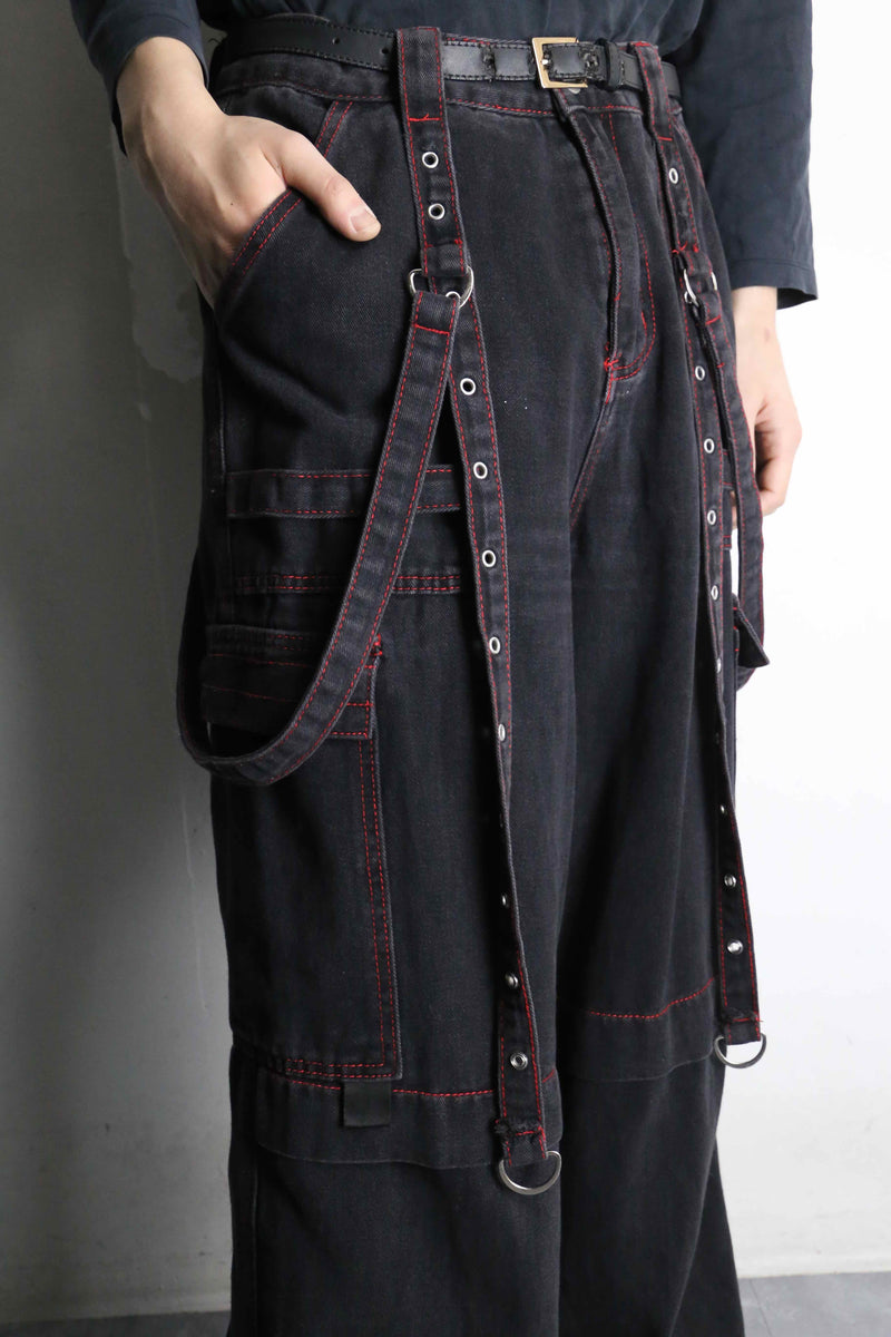 stitch design bondage wide pants