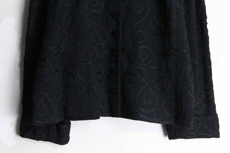 black color bijou & embroidery design jacket