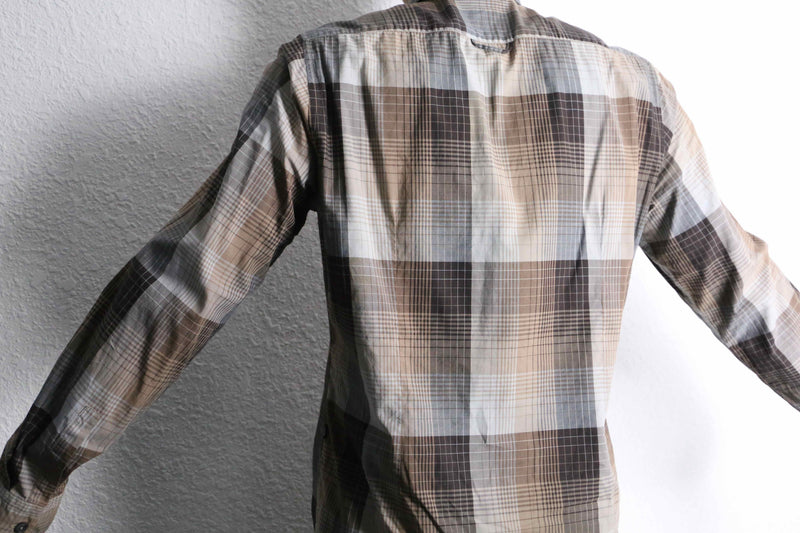 “BOSS HUGO BOSS” check pattern button down shirt