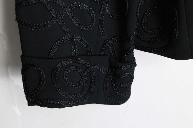 black color bijou & embroidery design jacket