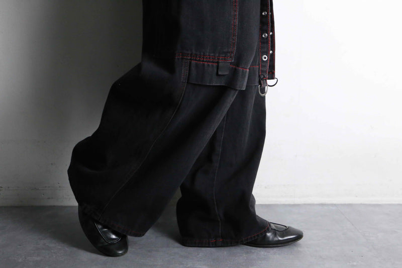 stitch design bondage wide pants