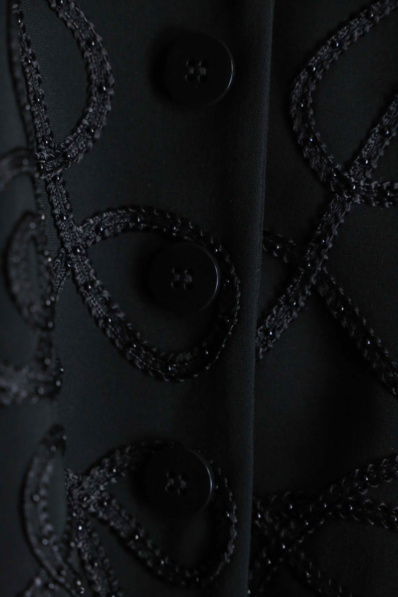 black color bijou & embroidery design jacket