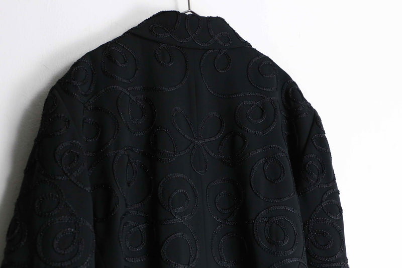 black color bijou & embroidery design jacket