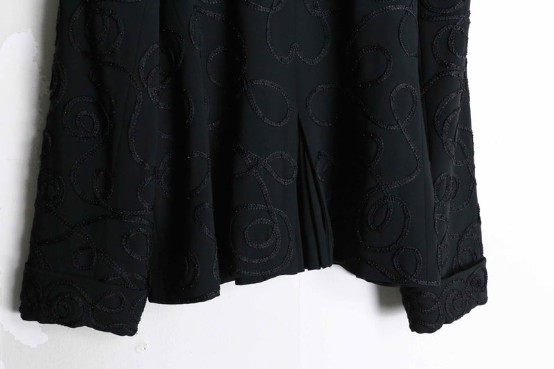 black color bijou & embroidery design jacket