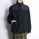 2000's BANANA REPUBLIC melton wool stand collar double zip jacket