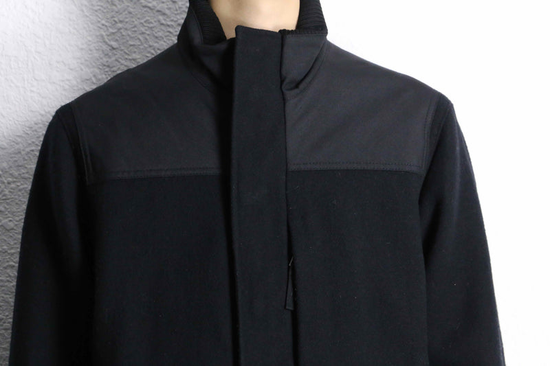 2000's BANANA REPUBLIC melton wool stand collar double zip jacket