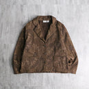 90-00's "chico’s" brown paisley emb short jacket