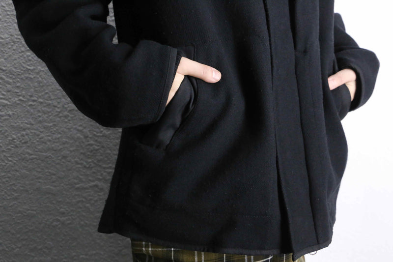 2000's BANANA REPUBLIC melton wool stand collar double zip jacket