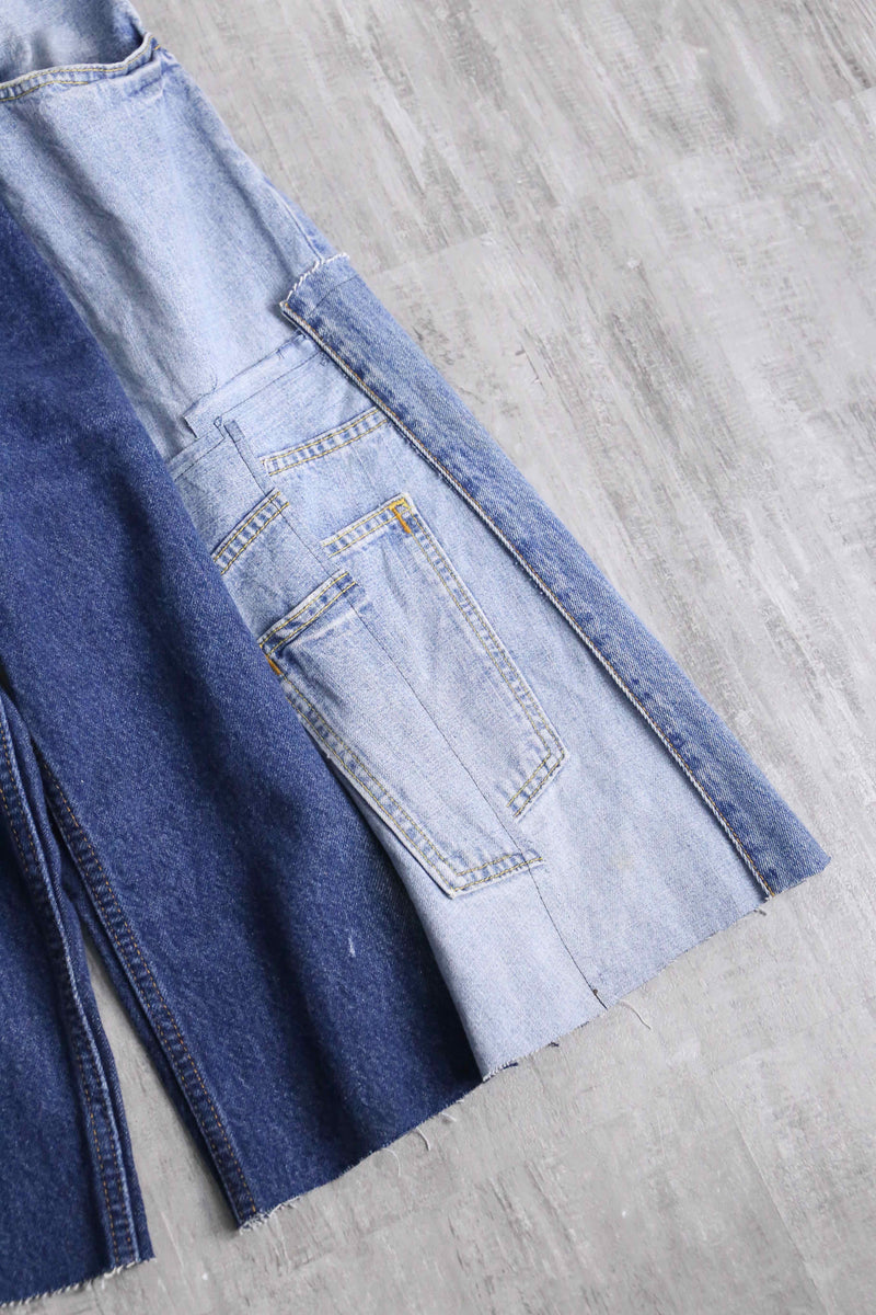 ''Re:make''multicolored denim shorts