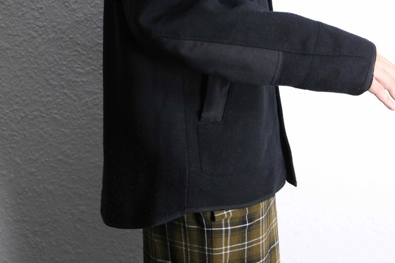 2000's BANANA REPUBLIC melton wool stand collar double zip jacket