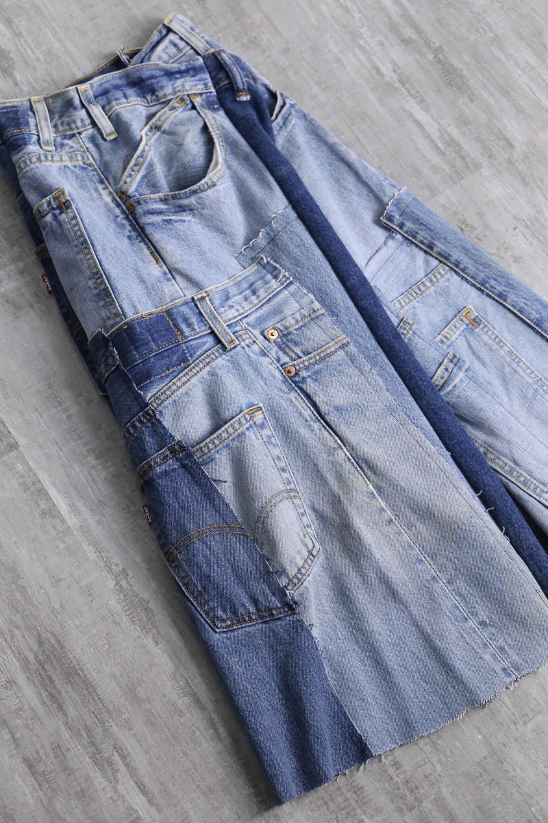 ''Re:make''multicolored denim shorts
