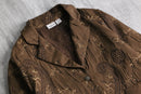 90-00's "chico’s" brown paisley emb short jacket