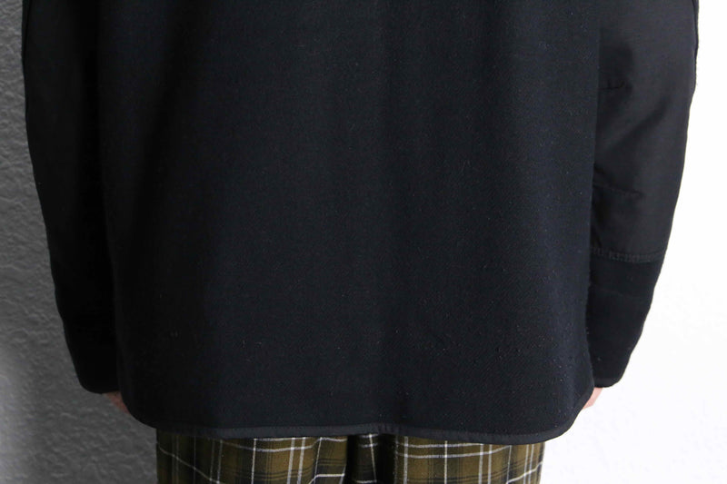 2000's BANANA REPUBLIC melton wool stand collar double zip jacket