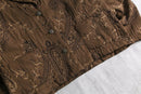 90-00's "chico’s" brown paisley emb short jacket