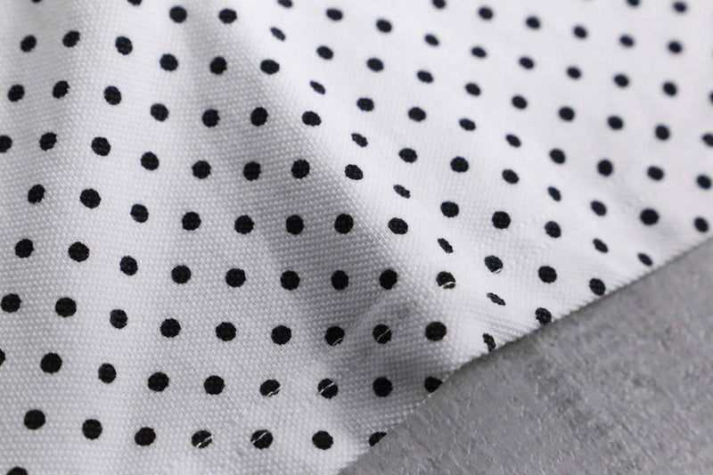 black×white dot pattern polo shirt