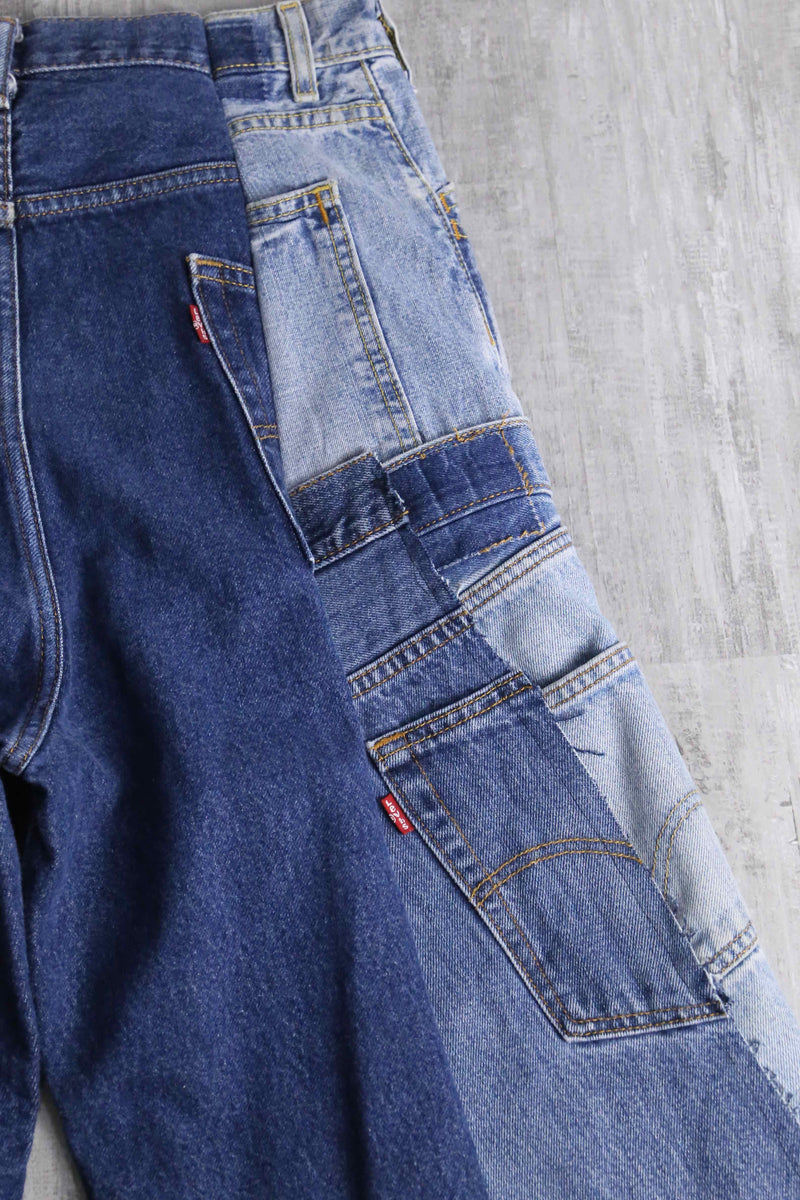 ''Re:make''multicolored denim shorts