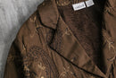 90-00's "chico’s" brown paisley emb short jacket