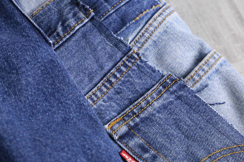 ''Re:make''multicolored denim shorts