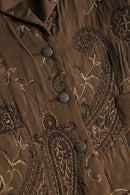 90-00's "chico’s" brown paisley emb short jacket
