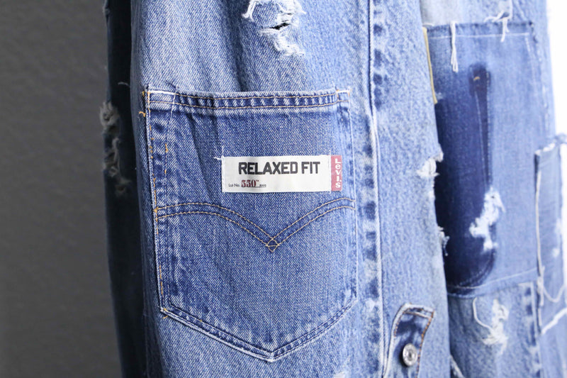 "Re:make" extra wide buggy denim pants