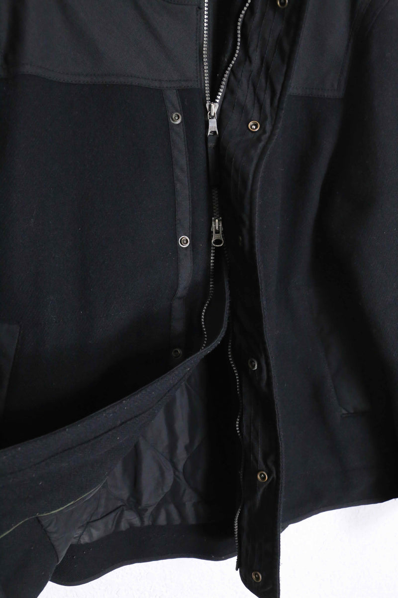 2000's BANANA REPUBLIC melton wool stand collar double zip jacket