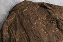 90-00's "chico’s" brown paisley emb short jacket