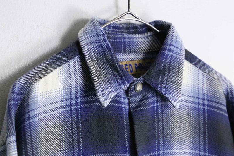 blue black ombre check flannel shirt