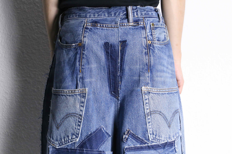 "Re:make" extra wide buggy denim pants