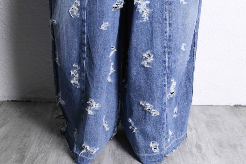 "Re:make" extra wide buggy denim pants