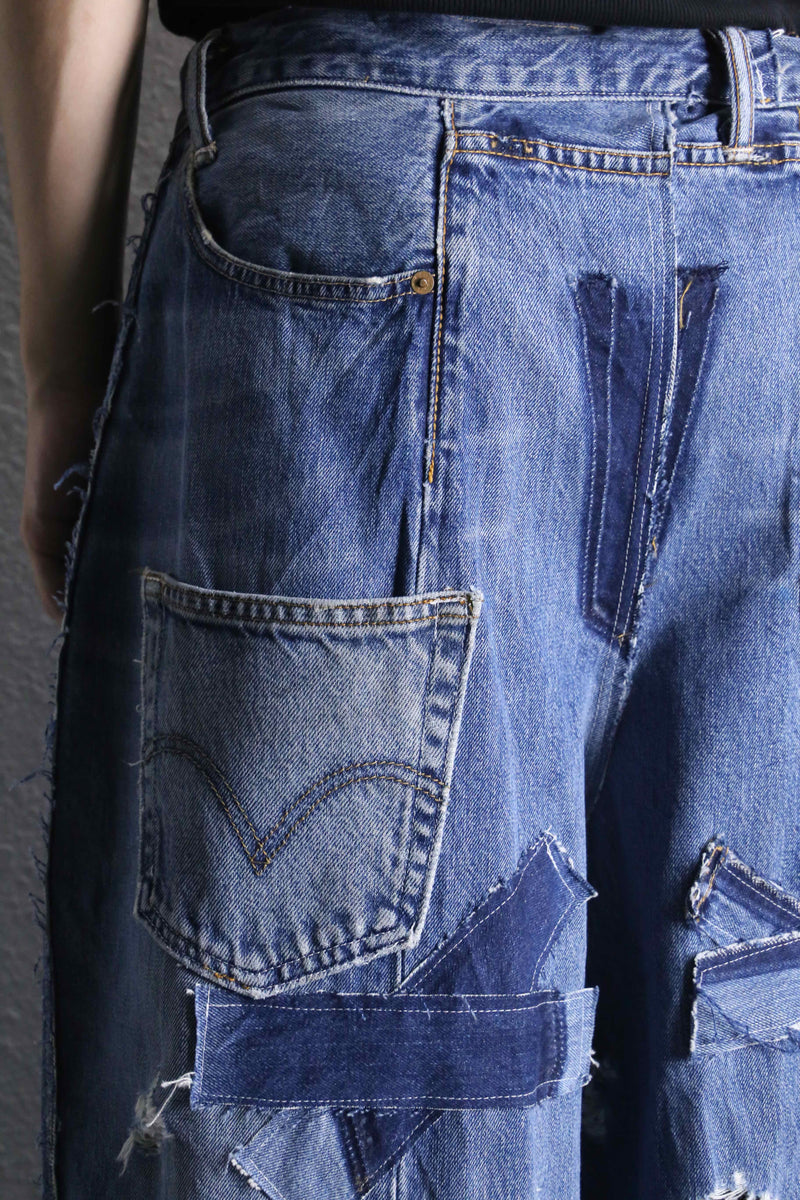 "Re:make" extra wide buggy denim pants